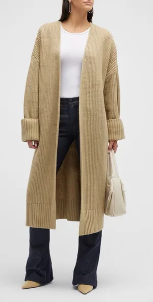 WeWoreWhat Oversized Knit Coatigan in Oat Medium Large thumbnail 1