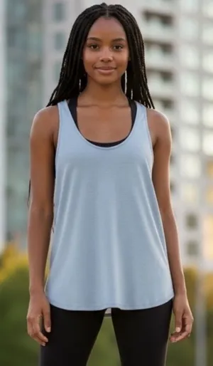 Athleta‎ Lightweight Strappy Back Tank Top Women's L Blue Activewear Workout thumbnail 1