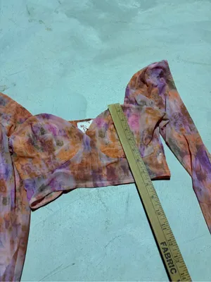 Showpo Printed Long Sleeve Crop Top orange 8 thumbnail 4