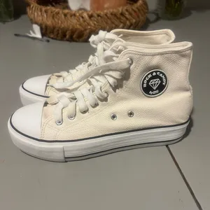 Frock Candy Women’s high-top sneakers in a clean white/cream color thumbnail 5