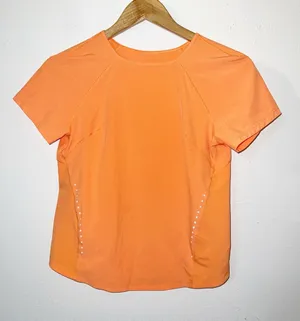 Lululemon Women's Orange Performance Short Sleeve Top thumbnail 1