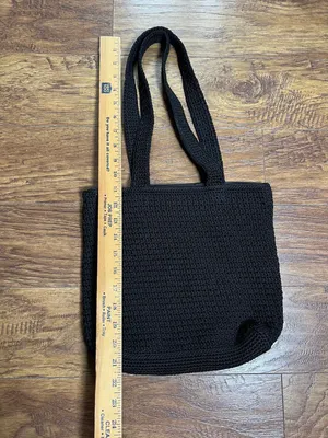 The SAK Purse Original Crocheted Black Boho Purse Tote Handbag Shoulder Bag thumbnail 2