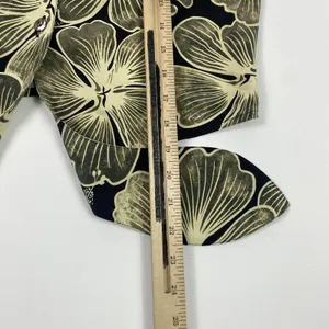 Tommy Bahama Vest Womens Medium Black‎ Beige Silk Hawaiian Floral Tie Front thumbnail 7