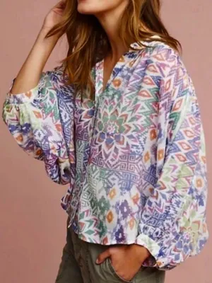 EUC Anthropologie Maeve Bryn Batwing Button Down Top Size Small thumbnail 1