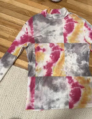 Long Sleeve Mesh Tie Dye Top Multiple Size M thumbnail 1