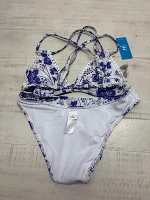 Cupshe Purple Blooms Triangle Bikini Top & Low-Rise Bottoms Set thumbnail 8