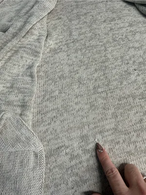 Neutral knit silk linen cardigan open front minimalist marled made in italy Flaw thumbnail 7