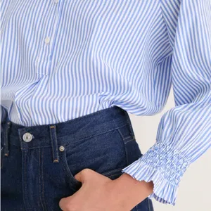 Tuckernuck Blue and White Stripe Teagan Popover Ruffle Top New Size Small thumbnail 5