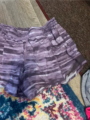 lululemon hotty hot Purple Striped Women's Running Shorts thumbnail 6