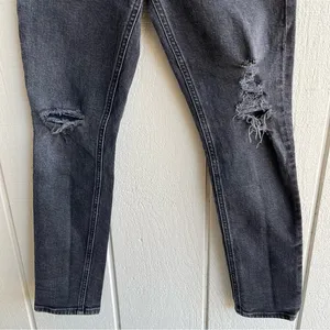 AGOLDE Nico High Rise Slim‎ Jeans in Cassette Distressed Black Wash Size 26 thumbnail 8