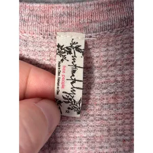 Free People Women Henley XS Pink Space Dye Thermal Long Sleeve Waffle Cozy Boho thumbnail 4