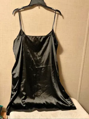 Black Satin Slip Mini Dress Like New thumbnail 2