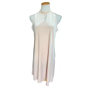 Womens Worthington Dress Champagne Velvet Sleeveless Halter Neck Shift Dress - M thumbnail 2
