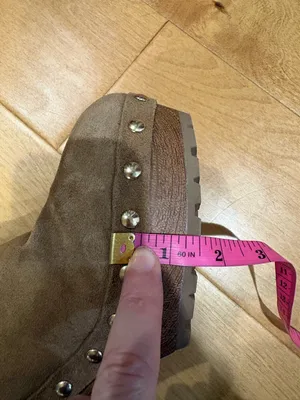 Guess Women's Damina Platform Wood Clog Booties boots suede tan sz 9 thumbnail 10