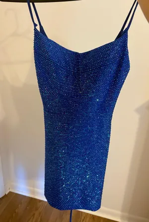 Royal Blue Sherri Hill Homecoming Dress thumbnail 1