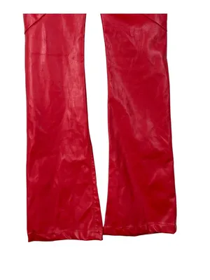 REVICE Red Faux Leather Bootcut Pants Size 24 thumbnail 7