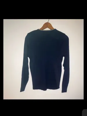 Navy Crew Neck Sweater with White Bird Motif Embroidered Vintage Coastal thumbnail 10