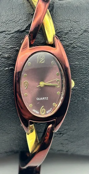 Women’s Gold & Metallic Brown Watch Working New Battery thumbnail 1
