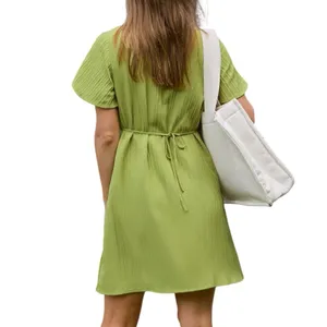 NWD Cupshe Lime Green Flared Sleeve Mini Dress Size Medium thumbnail 2