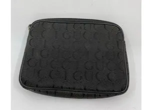 gucci vintage black fabric clutch thumbnail 6