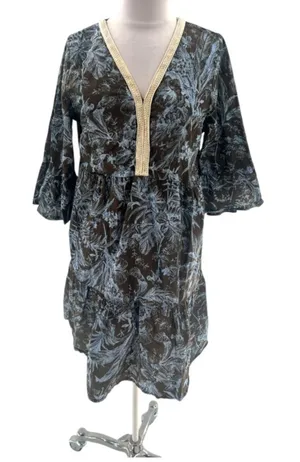 SAIPH‎ lab Santorini Floral Dress Size L Cotton Italy Relaxed Coastal thumbnail 1
