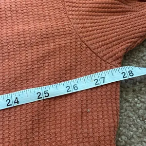 Natural Reflections Cowl Neck Thermal Waffle Pullover (Sz 1X) Pumpkin Orange thumbnail 6