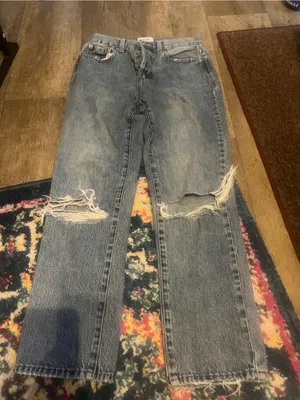 Pistola Women's Distressed Straight-Leg Jeans – Light Blue thumbnail 1