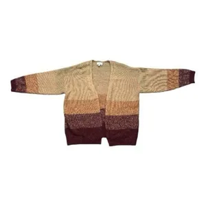 Lucky Brand Brown Ombre Dye Oversize Open Cardigan In Rust Wool Blend Size M thumbnail 3