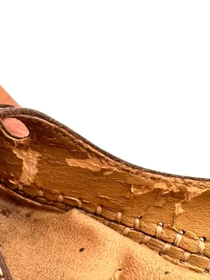 Bass Size 8m Brown Leather Slip-On Loafers Cutout Design Low Heel thumbnail 10