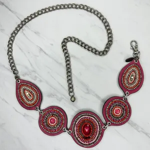Chico's Beaded Medallion Silver Chain Belt OS ✨ thumbnail 1