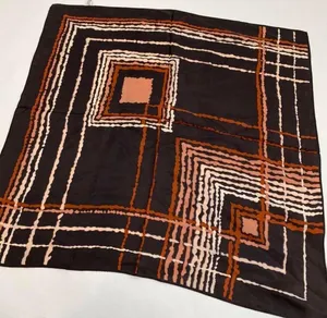 Retro Pattern Scarf Brown thumbnail 1