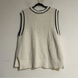 Abercrombie & Fitch Knit Sweater Vest Rugby Preppy Varsity Academia FLAW Large thumbnail 4