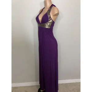 New. SKY purple halter embellished maxi dress. Small. Retails $259 thumbnail 6