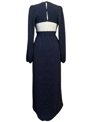 Park & Fifth Avery Cutout Long Sleeve Polka Dot Maxi Dress Small Fall Wedding thumbnail 7