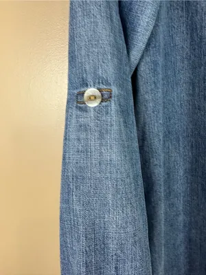 Side Stitch Los Angeles PXS Lyocell Chambray Tunic 3/4 Sleeve Shirt Oversized thumbnail 4