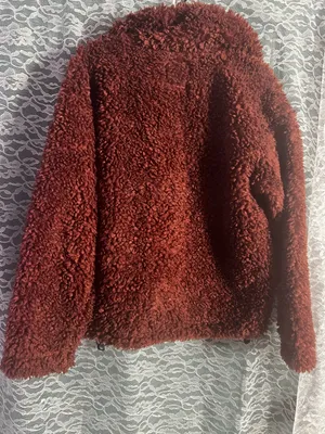 Abercrombie and Fitch Fleece Teddy Jacket Rust Womens Size Small thumbnail 2