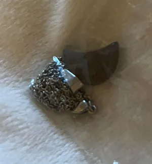 Moon pendant crystal rock necklace Gray thumbnail 2