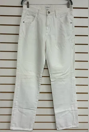 Frame‎ Baggy Denim Le Straight Leg White (Blanc) Jeans 26 100% Cotton thumbnail 1