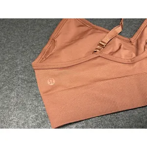Lululemon Women's Ebb To Street Athletic Work Out Sports Bra‎ Rust Brown 10 thumbnail 3