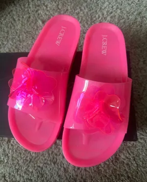 J.Crew Pink Floral Pool Slide thumbnail 1