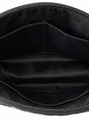 Coach Black Gray Cream Op Art Cosmetic Makeup Pouch thumbnail 4