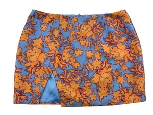 White Fox Boutique - Mini Skirt in Orange and Blue thumbnail 1