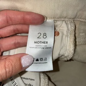 Mother The Weekender Fray Jeans Women 28 Fog Cream Good Flare Raw Hem 1535-753 thumbnail 5