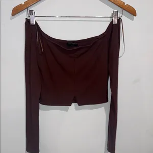 Naked Wardrobe Chocolate Ribbed Top thumbnail 7
