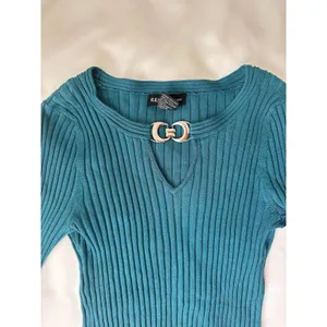Turquoise Buckle Detail Sweater Blue Size M thumbnail 4