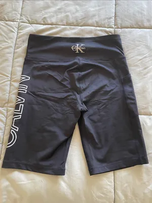 Calvin Klein Black High-Waist Active Bike Shorts with Side Pocket thumbnail 4