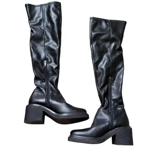 Franco Sarto Kelly Black Over The Knee Boots Square Toe Block Heel Size 6M thumbnail 3