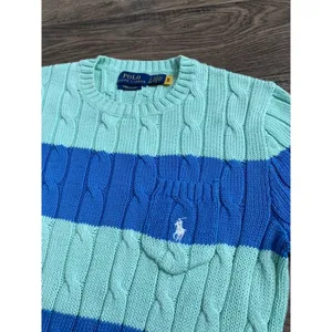 NWOT Womens Polo Ralph Lauren O Stripe Pkt T pima cotton‎ cableknit sweater SZ S thumbnail 6