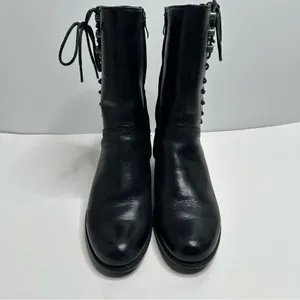 Bussola Black Leather Mid Calf Boots Size 39 thumbnail 4