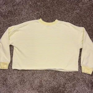 Wild Fable yellow & white striped long sleeve crewneck thumbnail 3